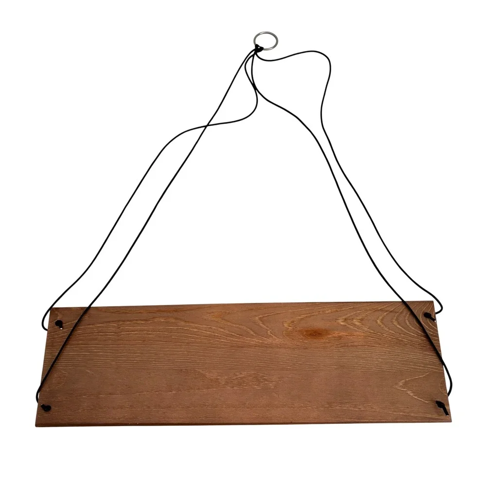 Set of 2 Wood Hanging Swing Shelves Rustic Floating Boho Wall Decor Brown